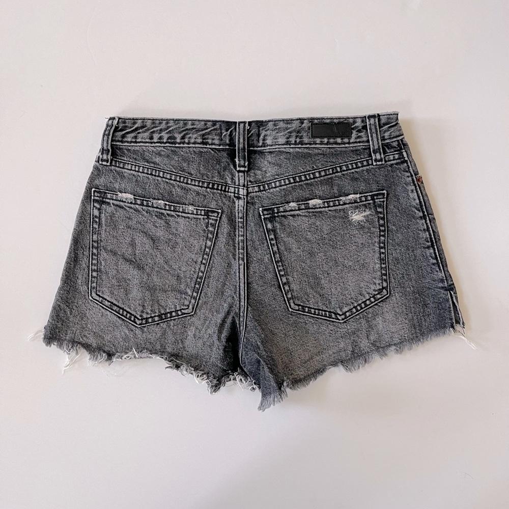 Abercrombie & fitch Annie high rise charcoal black denim distressed shorts - Picture 3 of 4